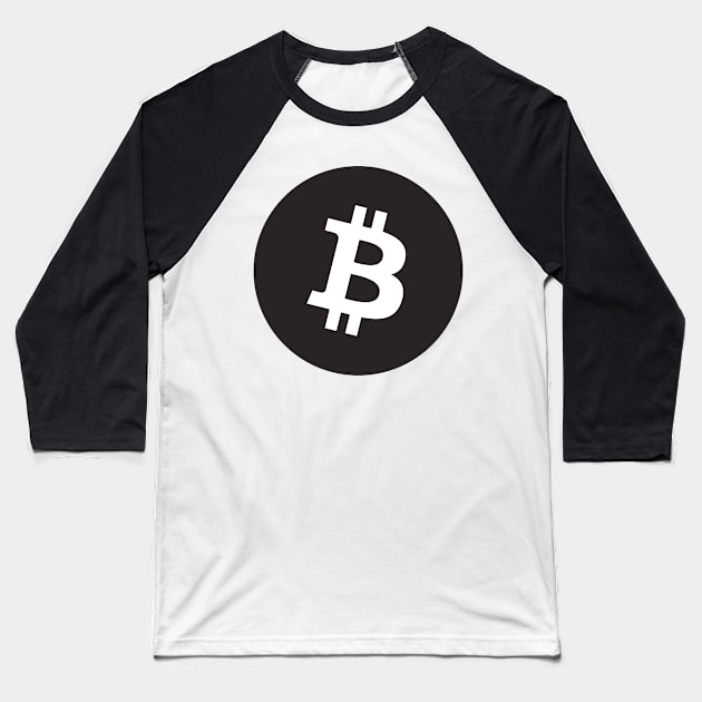 Black Bitcoin Design BTC Baseball T-Shirt by RetroandMangaarts